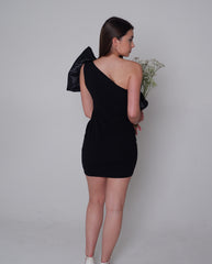 Bow one shoulder dress