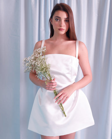 Ivory satin dress