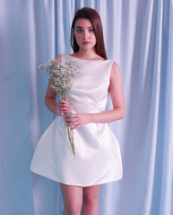 Ivory satin dress