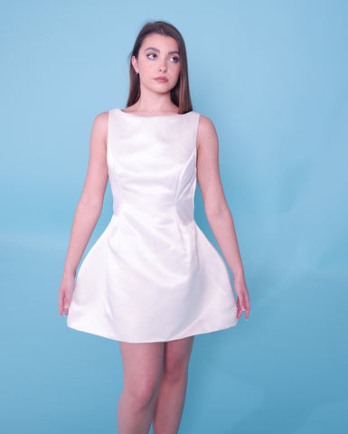 Ivory satin dress