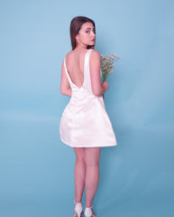 Ivory satin dress