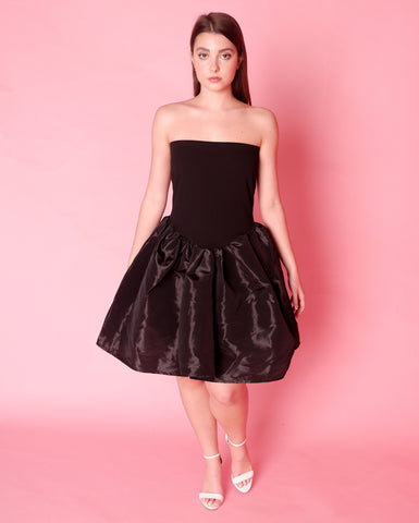 Black taffeta dress