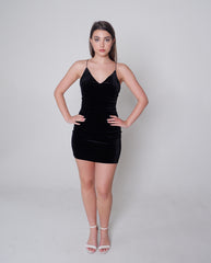 Black velvet dress