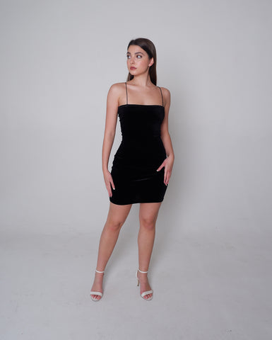 Black velvet dress