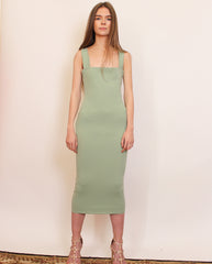 Sage green midi dress