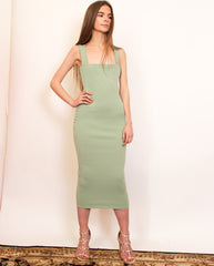 Sage green midi dress