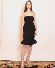 Black mini dress with frill