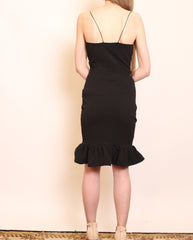 Black mini dress with frill